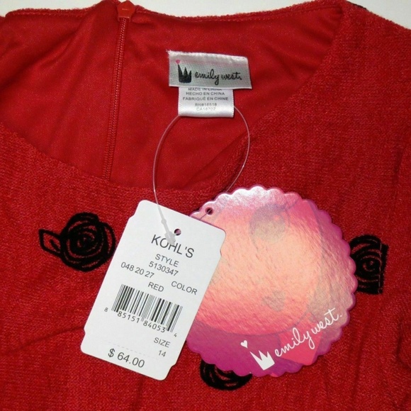 Emily West Girls size 14 Red Holiday Special Occasion Dress NWT - Picture 4 of 7